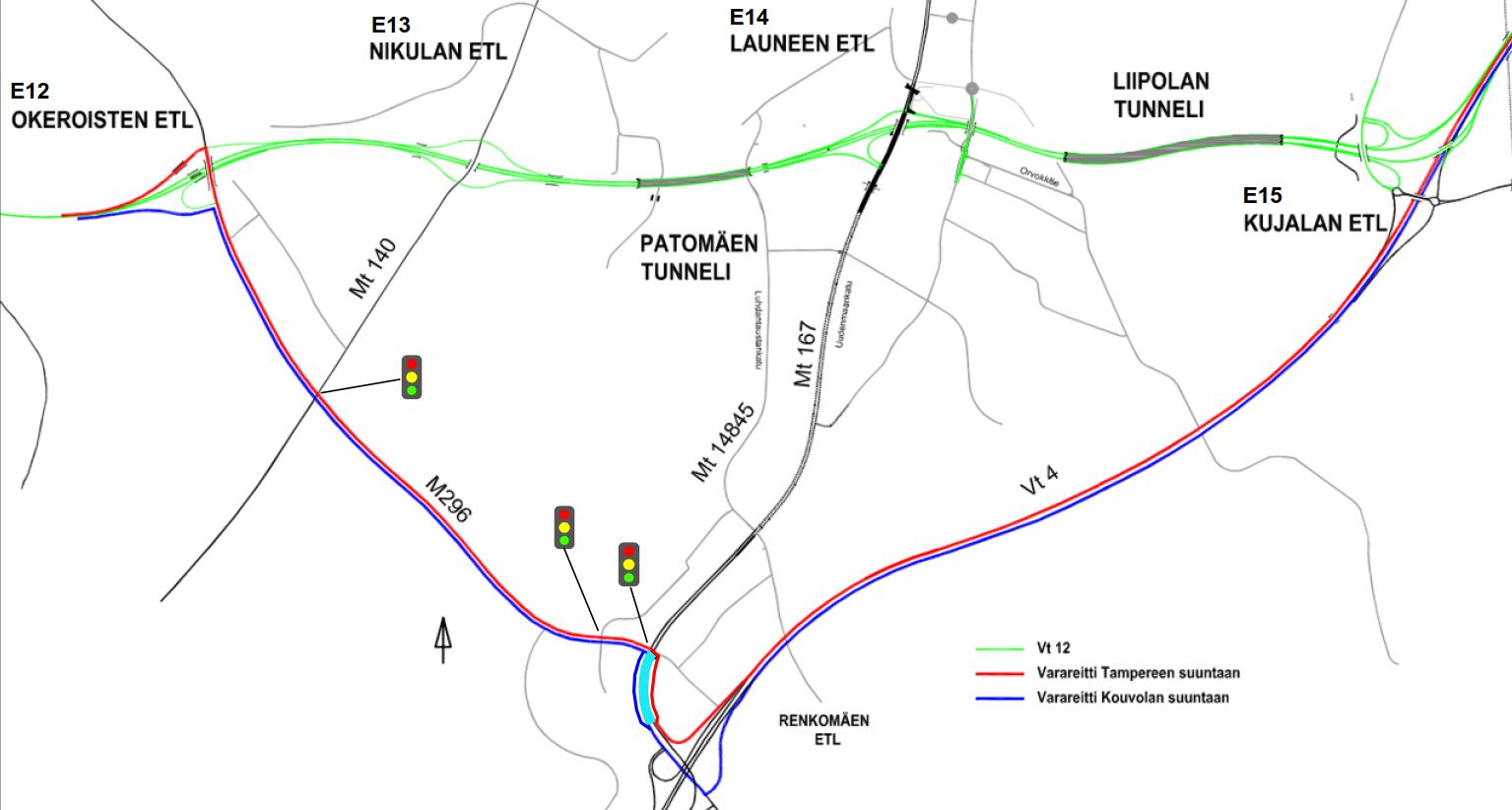Lahden eteläisen kehätien tunnelit suljetaan yöaikaan